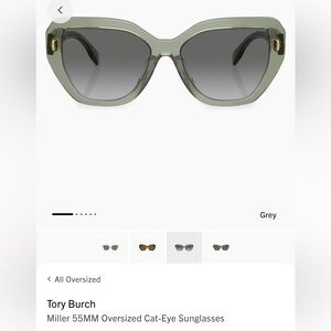 Tory Burch Oversized Cat-Eye Sunglasses in Grey